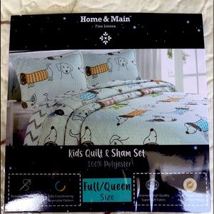Kid's Dog Quilt & Sham Set - NWOT